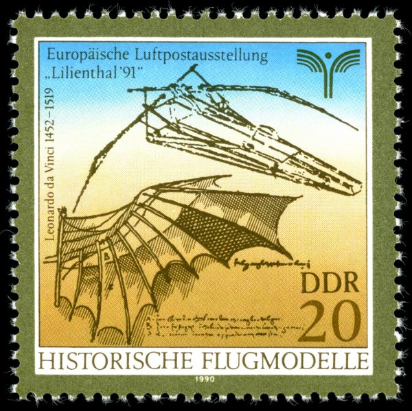 Draft swing-wing aircraft by Leonardo da Vinci