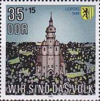 Nikolai Church Leipzig, demonstrators, coat of arms