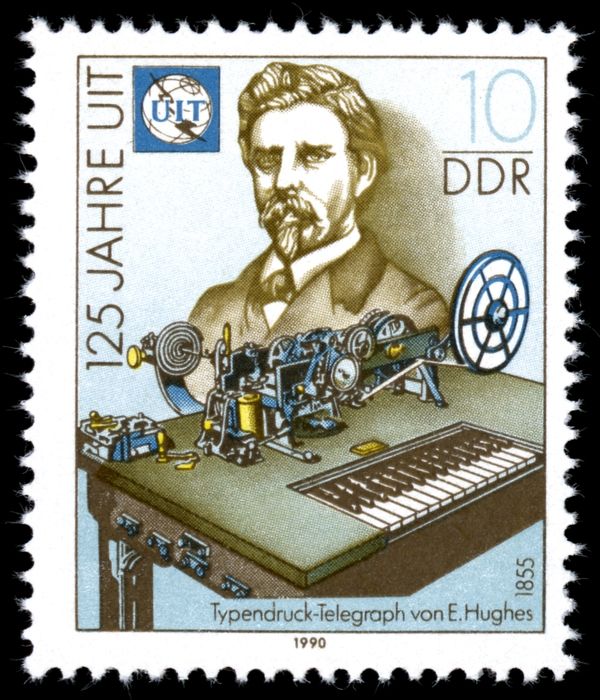 Type printing telegraph (1855) by David Edward Hughes