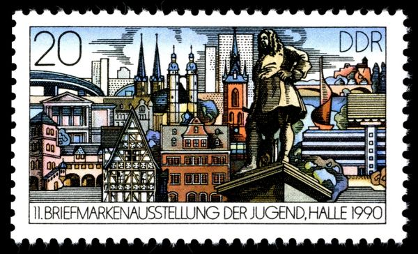 Historical and modern buildings in Halle