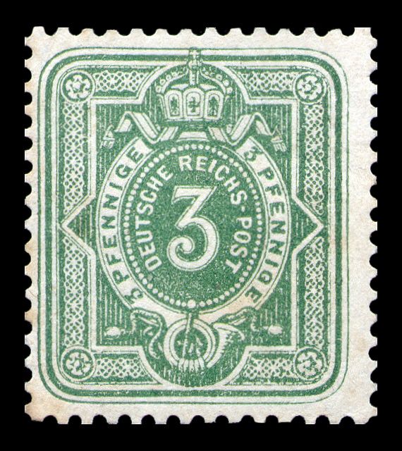 Digit in oval, crown, PFENNIGE