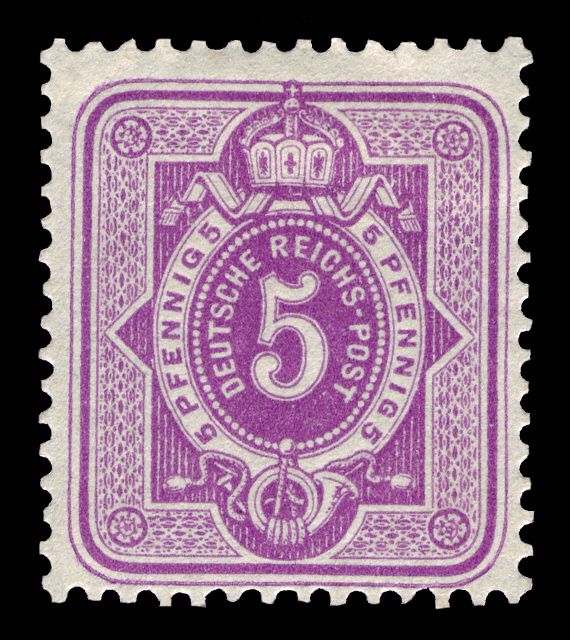 Digit in oval, crown, PFENNIG