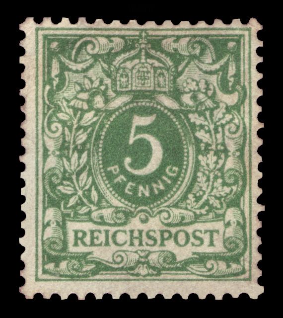 Value number under a crown in a pearls oval