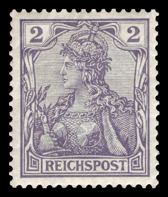 Germania with imperial crown, inscription 'REICHSPOST'