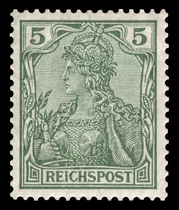 Germania with imperial crown, inscription 'REICHSPOST'
