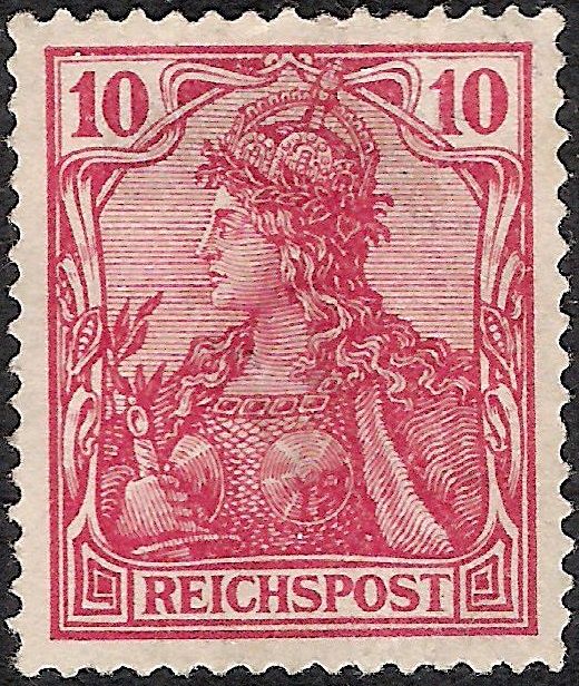 Germania with imperial crown, inscription 'REICHSPOST'