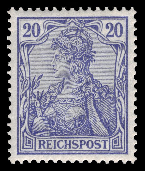 Germania with imperial crown, inscription 'REICHSPOST'