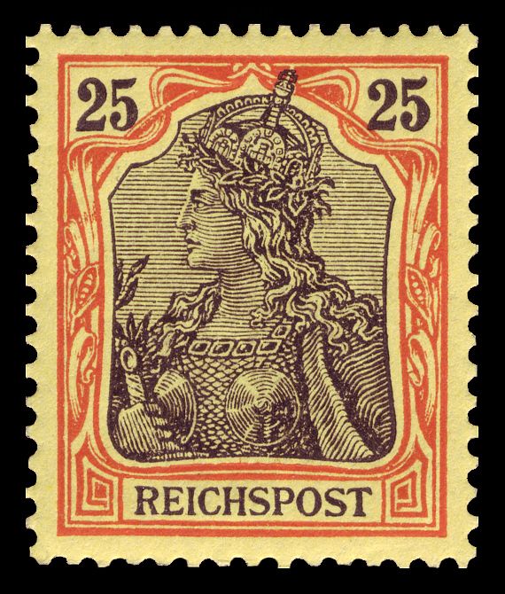 Germania with imperial crown, inscription 'REICHSPOST'