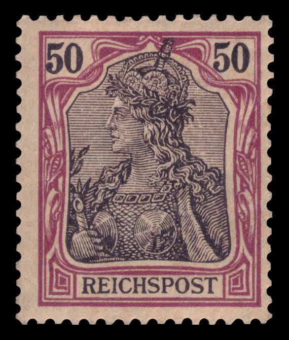 Germania with imperial crown, inscription 'REICHSPOST'