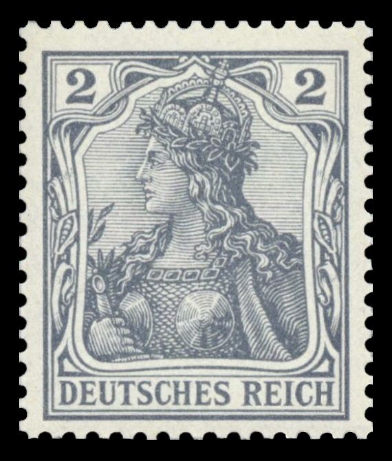 Germania with imperial crown, hatched background