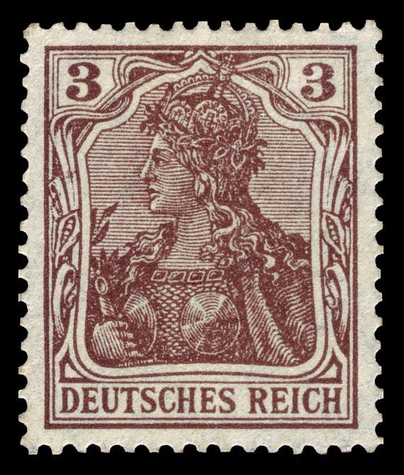 Germania with imperial crown, hatched background