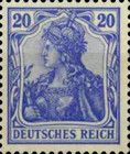 Germania with imperial crown, hatched background