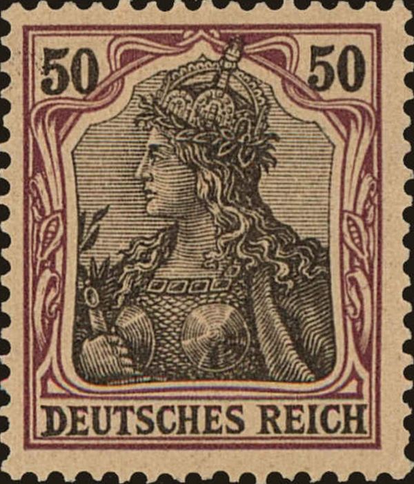 Germania with imperial crown, hatched background