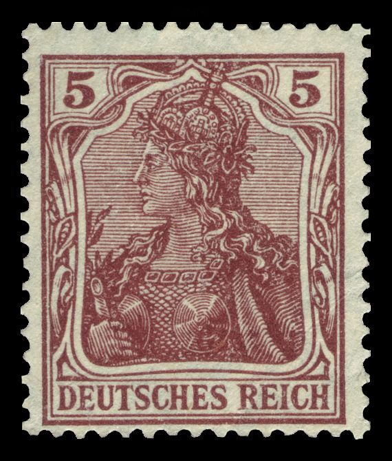 Germania with the imperial crown, hatched background