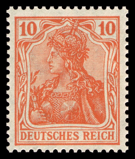 Germania with the imperial crown, hatched background