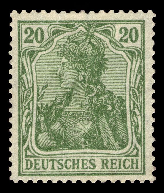 Germania with the imperial crown, hatched background