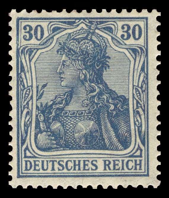 Germania with the imperial crown, hatched background