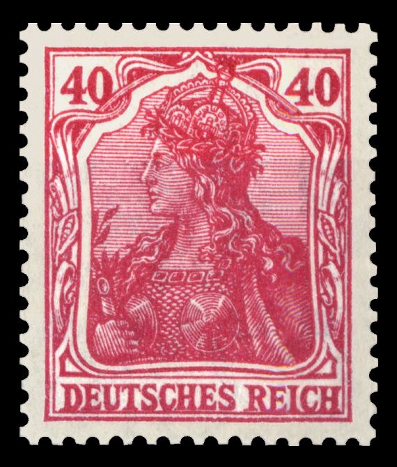 Germania with the imperial crown, hatched background