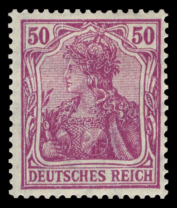 Germania with the imperial crown, hatched background