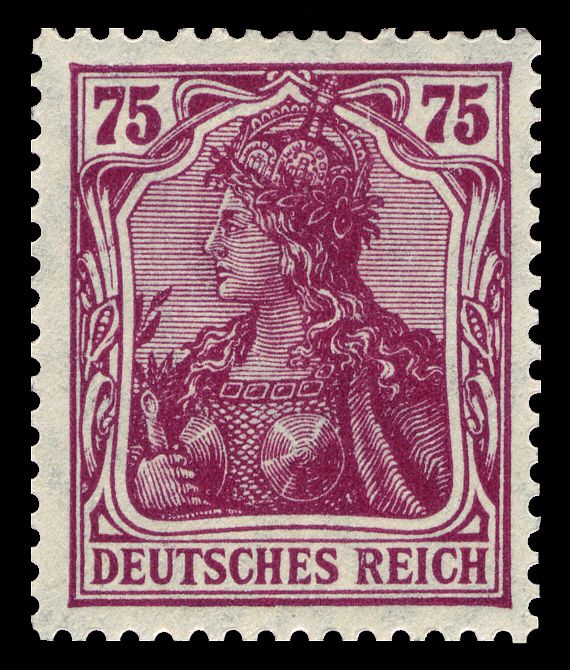 Germania with the imperial crown, hatched background