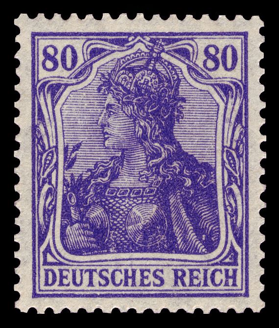 Germania with the imperial crown, hatched background
