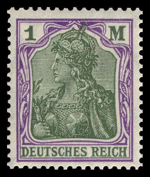 Germania with the imperial crown, hatched background