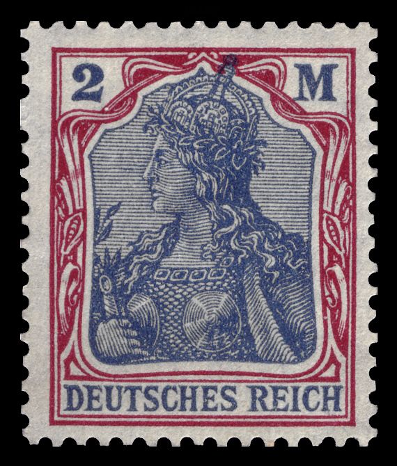 Germania with the imperial crown, hatched background