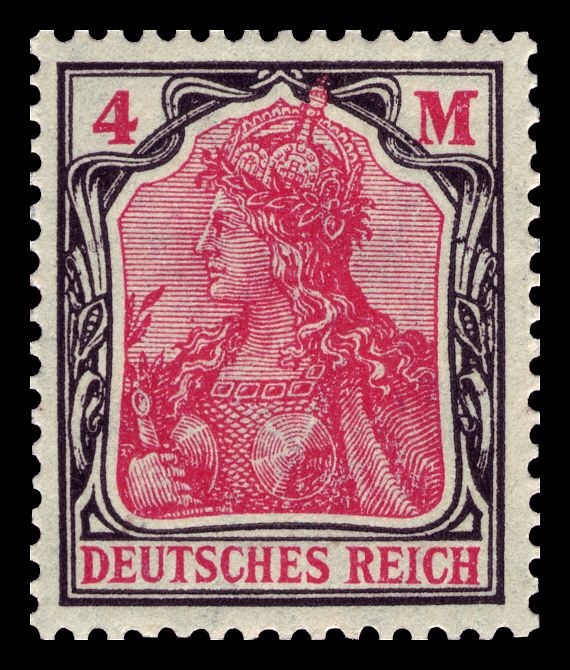 Germania with the imperial crown, hatched background