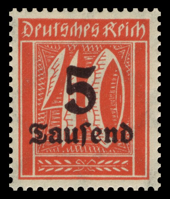 Surcharge - 5T on 40pf (numerals)