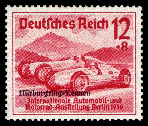 Race cars of Auto-Union and Mercedes-Benz (1938)