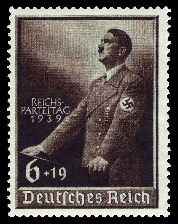 Adolf Hitler on lectern