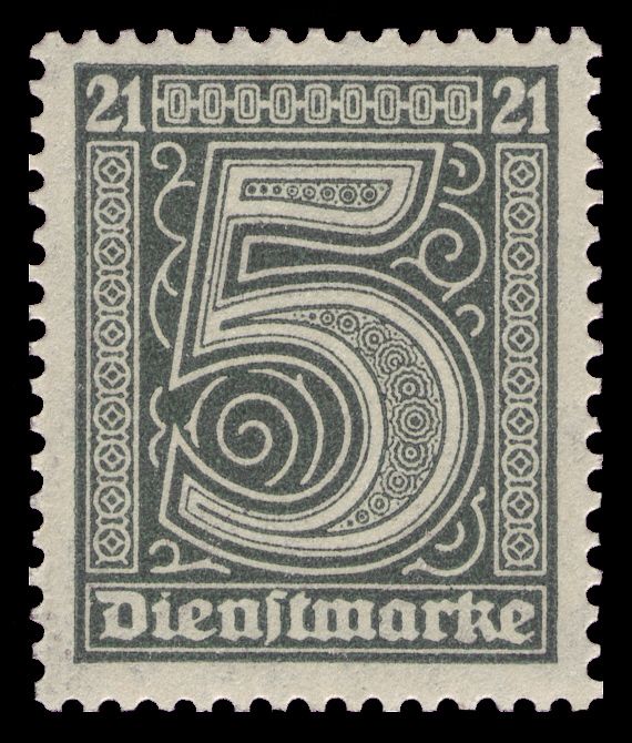 Official Stamp for Prussia - figures '21' in the corners