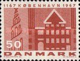 Copenhagen facade and church steeple