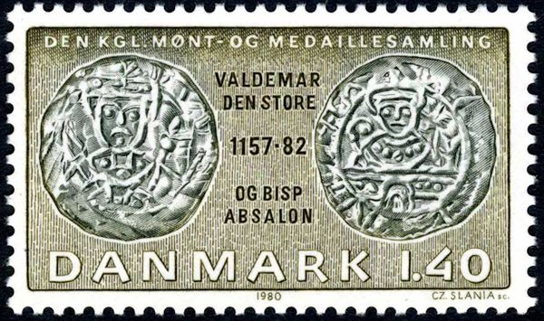 Silver coin of Valdemar the Great & Bishop Absolon