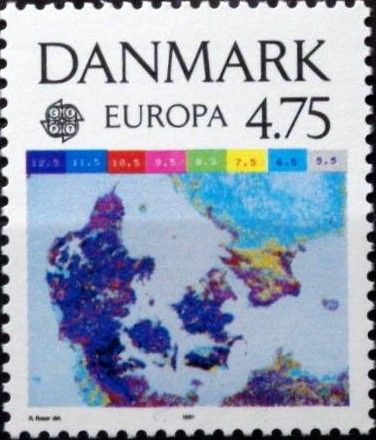 Satellite Picture of Denmark's Land Temperatures