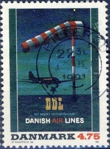 Poster - D.D.L. (Danish Airlines, 1945)-Douglas DC-3
