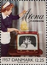 Front cover of brochure for Danish Arena televisions, 1957