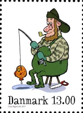 Man in the ice fishing