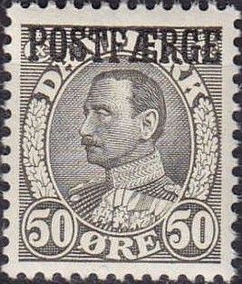 King Christian X -facing left overprinted POSTFÆRGE