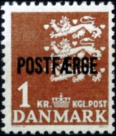 Small coat of arms overprinted POSTFÆRGE