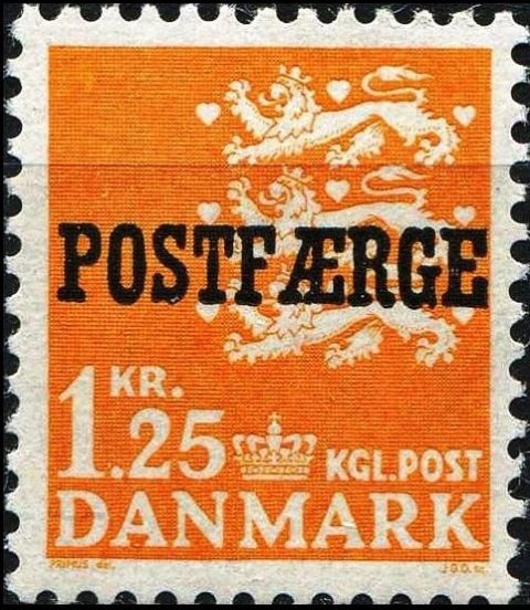 Small coat of arms overprinted POSTFÆRGE