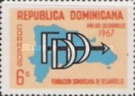 Letters FDD and arrow on map of the Dominican Republic