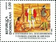 Columbus and Caonabo Indian prisoner