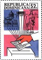 Hand with paper, ballot box