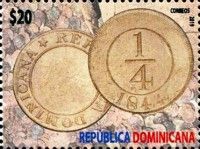 Quarter real coin of 1844