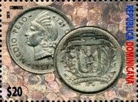 Half peso coin of 1937