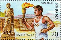 EXFILNA '87. Athlete with torch