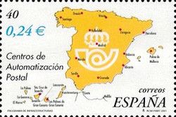 Map of Spanish Automated Postal Centres