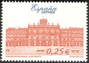 EXFILNA 2002. Central side of Plaza Mayor, Salamanca