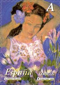 Woman Putting Flower in Hair by Alfredo Roldán